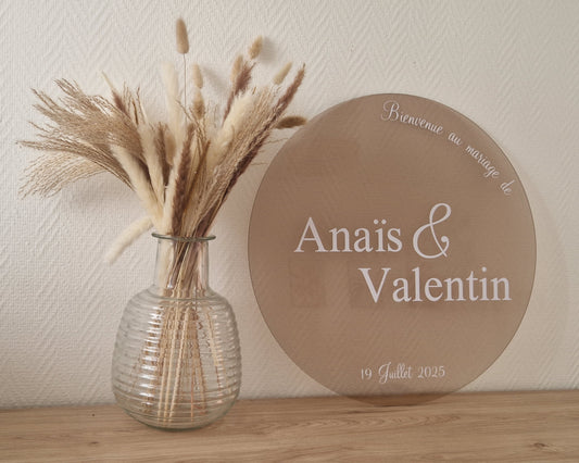 Panneau d'accueil rond